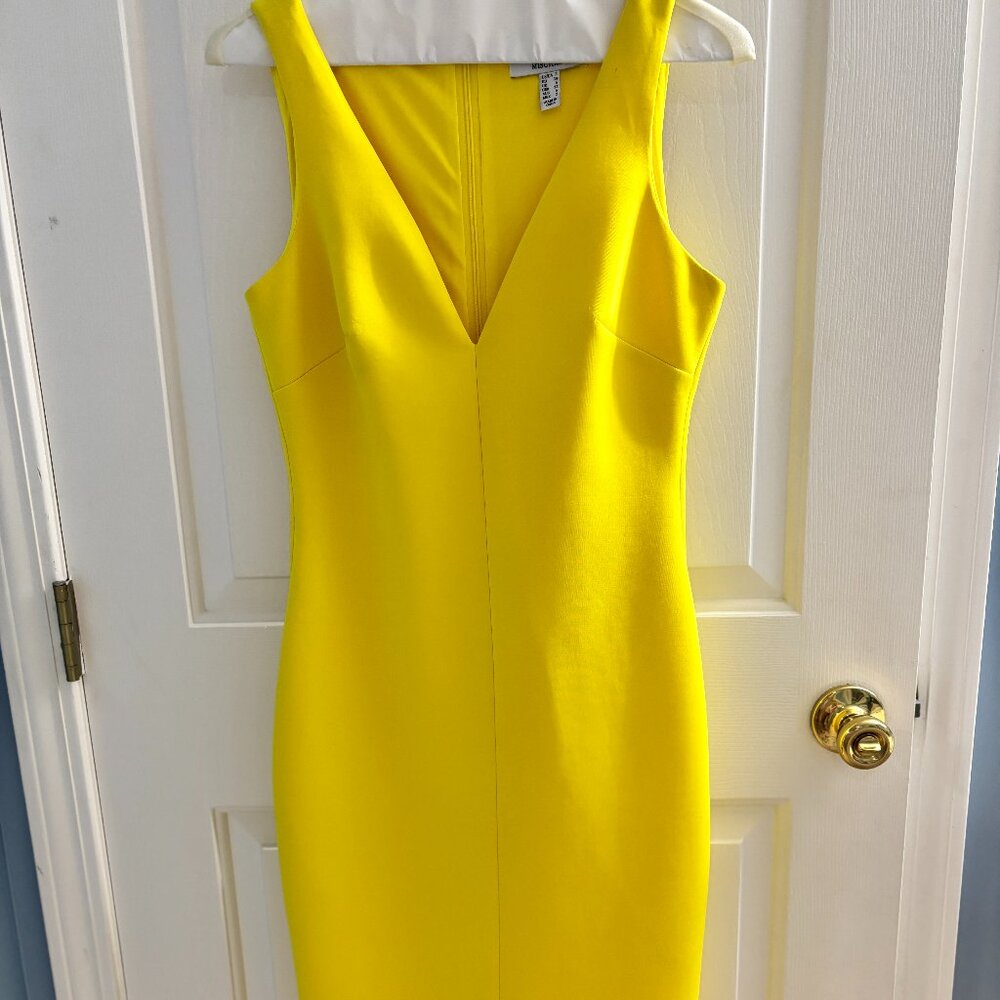 Badgley Mischka Yellow Sheath Bodycon Dress Size 2